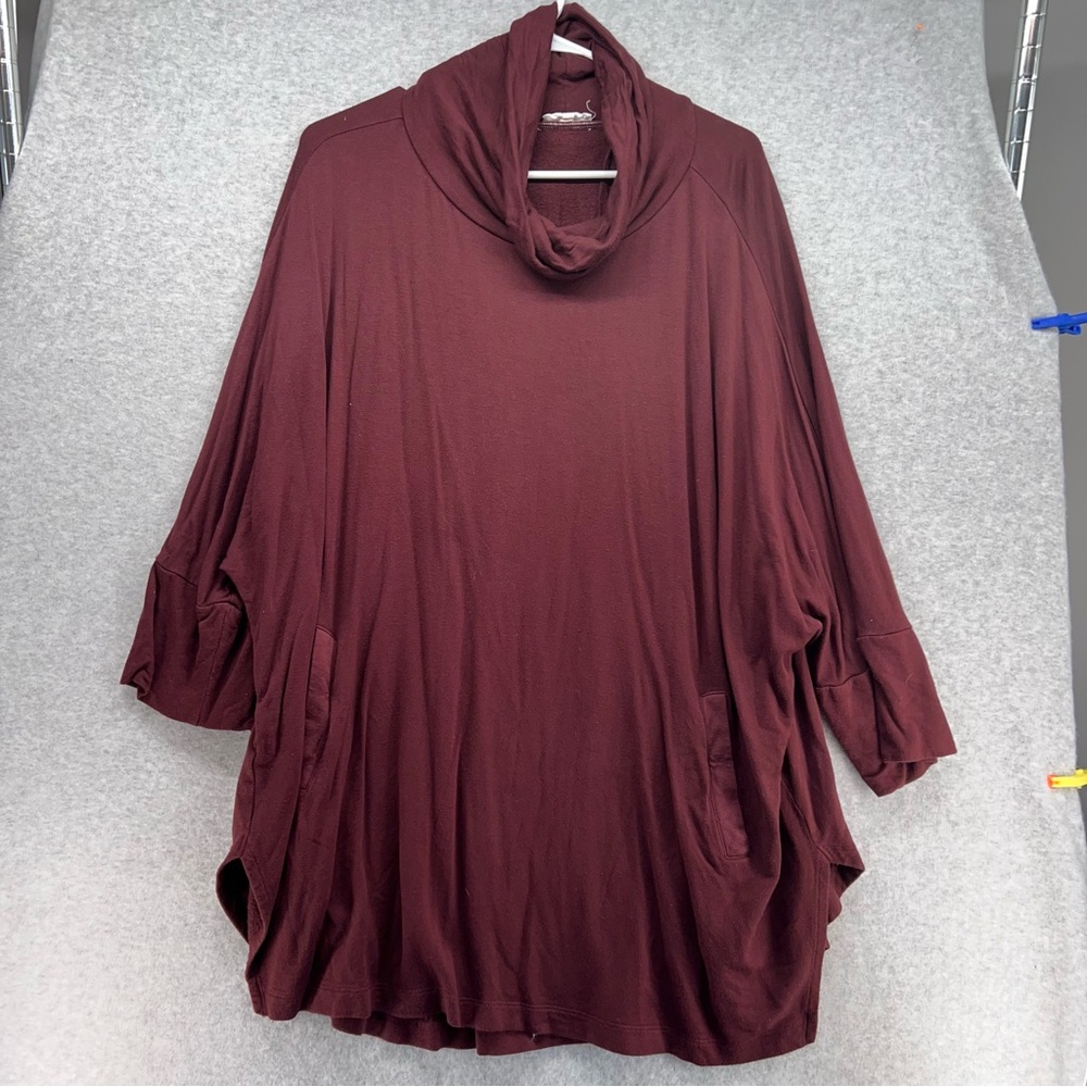 LOFT Burgundy Cowl Neck Sweater